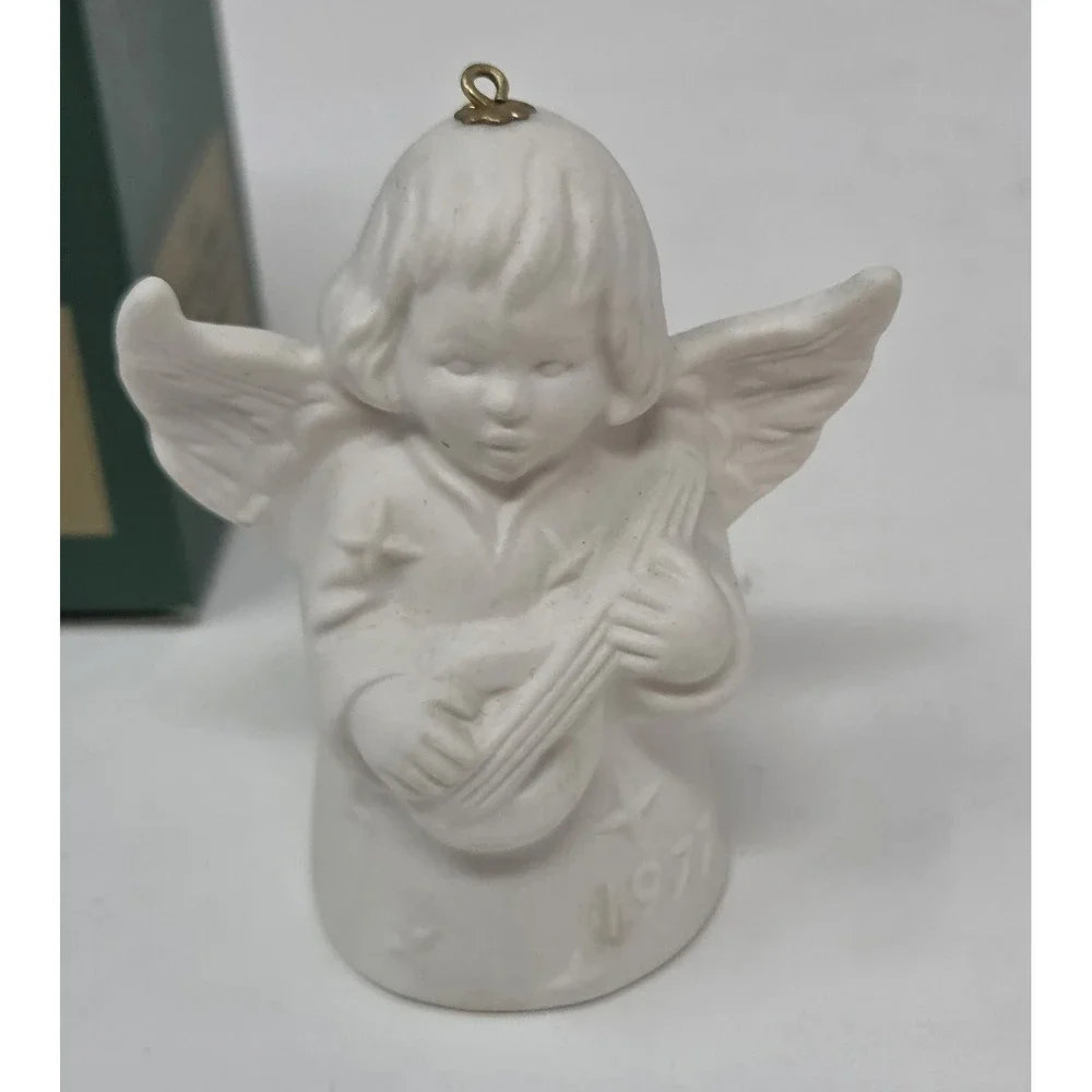 Goebel 1977 2nd Edition Angel Bell Christmas Ornament yellow Tree box
